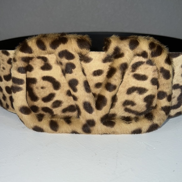 Valentino VLOGO Leopard-Print Calf Hair Reversible Belt Size 80/32 - Picture 3 of 10